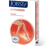 Plonos ir švelniai blizgios JOBST Ultrasheer kompresinės kojinės iki kelių – madingas sprendimas venų profilaktikai ir komfortui kasdien.