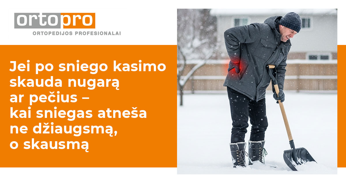 Jei po sniego kasimo skauda nugarą ar pečius – kai sniegas atneša ne džiaugsmą, o skausmą