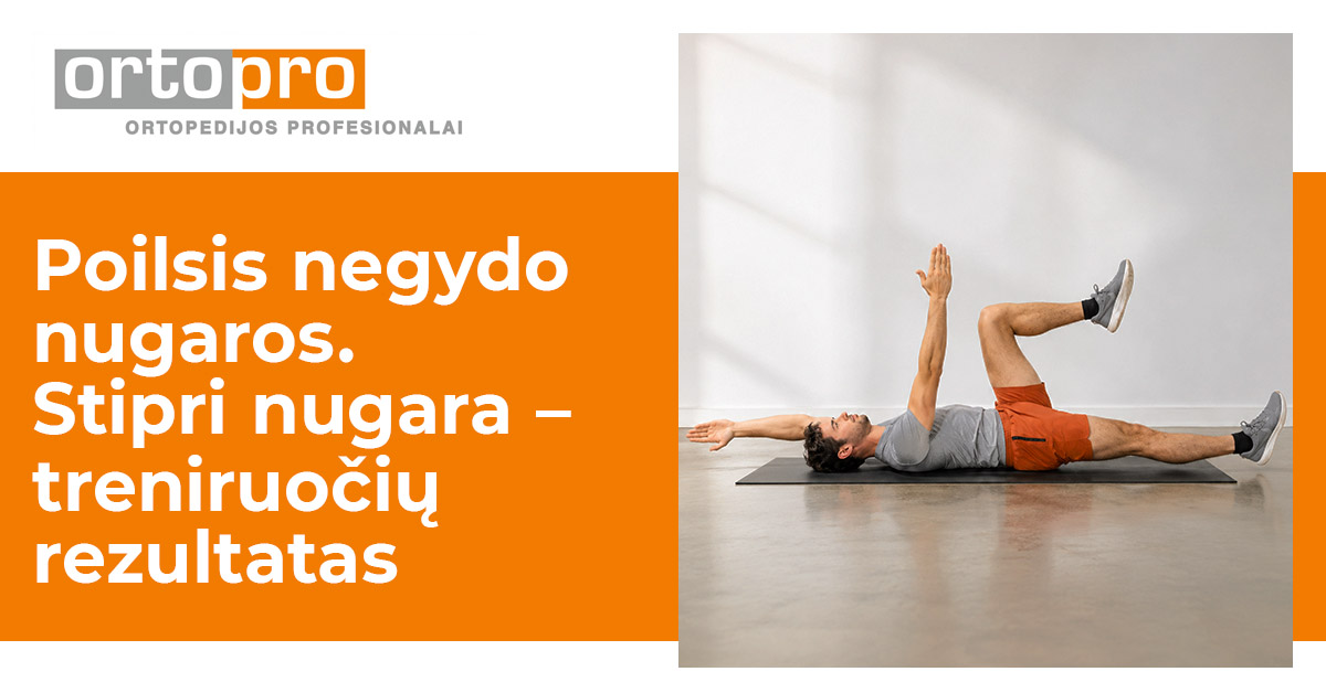 Poilsis negydo nugaros skausmo, zmogus daro pratimus